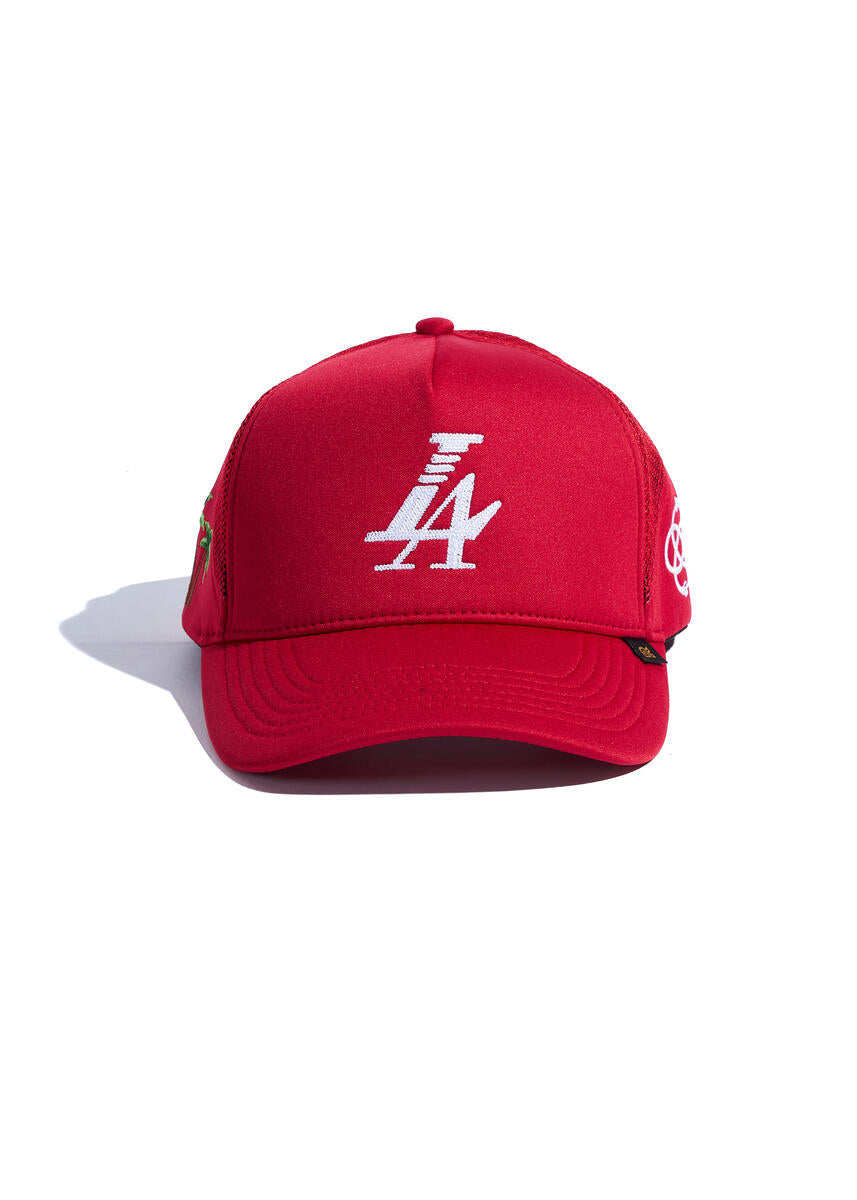 REFERENCE| PARADISE LA TRUCKER HAT RED