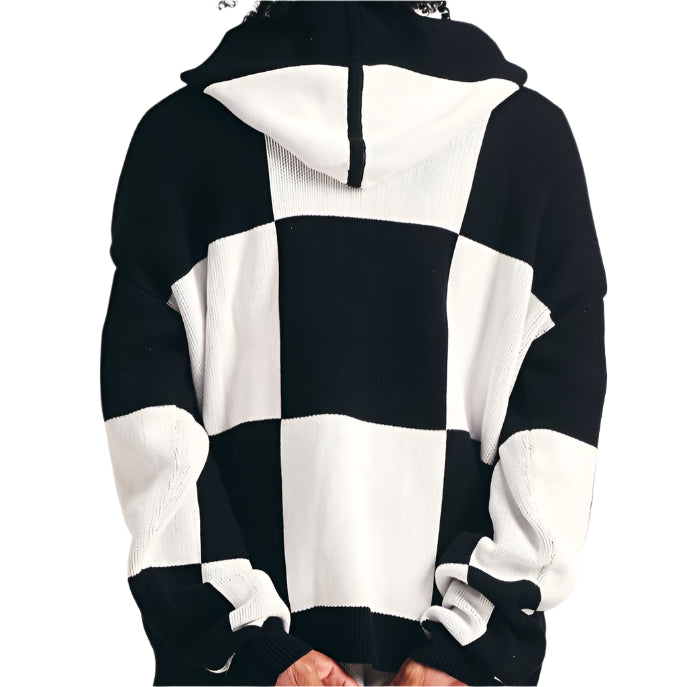 DSM| CHECKERED JACQUARD HOODIE