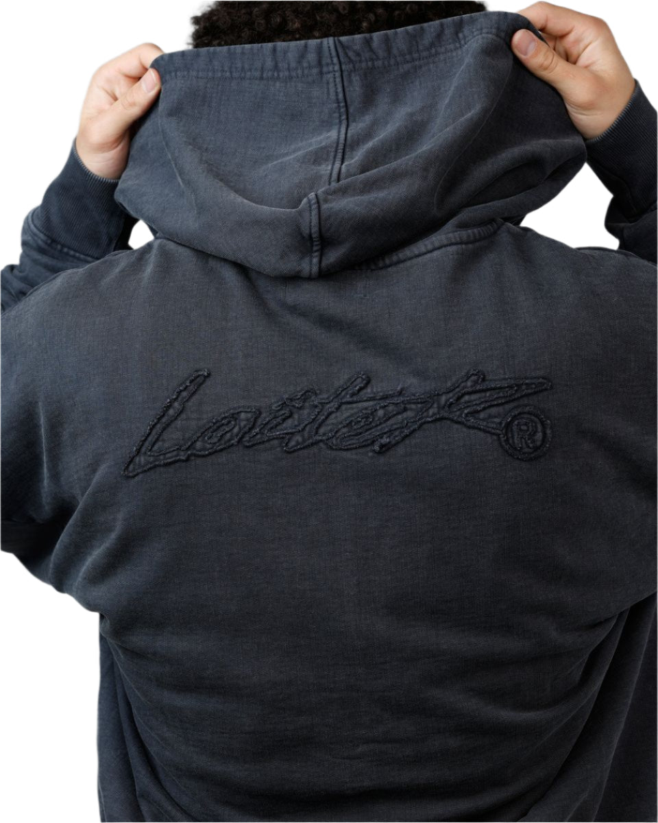 LOITER| INFERNO WASHED HOODIE BLACK