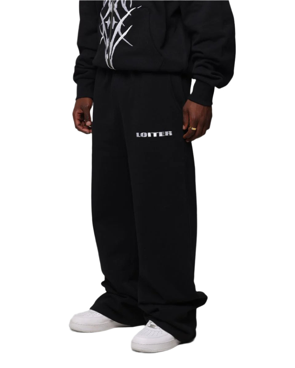 LOITER| BLOOD BORN TRACK PANTS BLACK