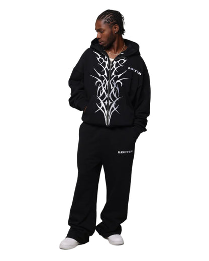 LOITER| BLOOD BORN TRACK PANTS BLACK