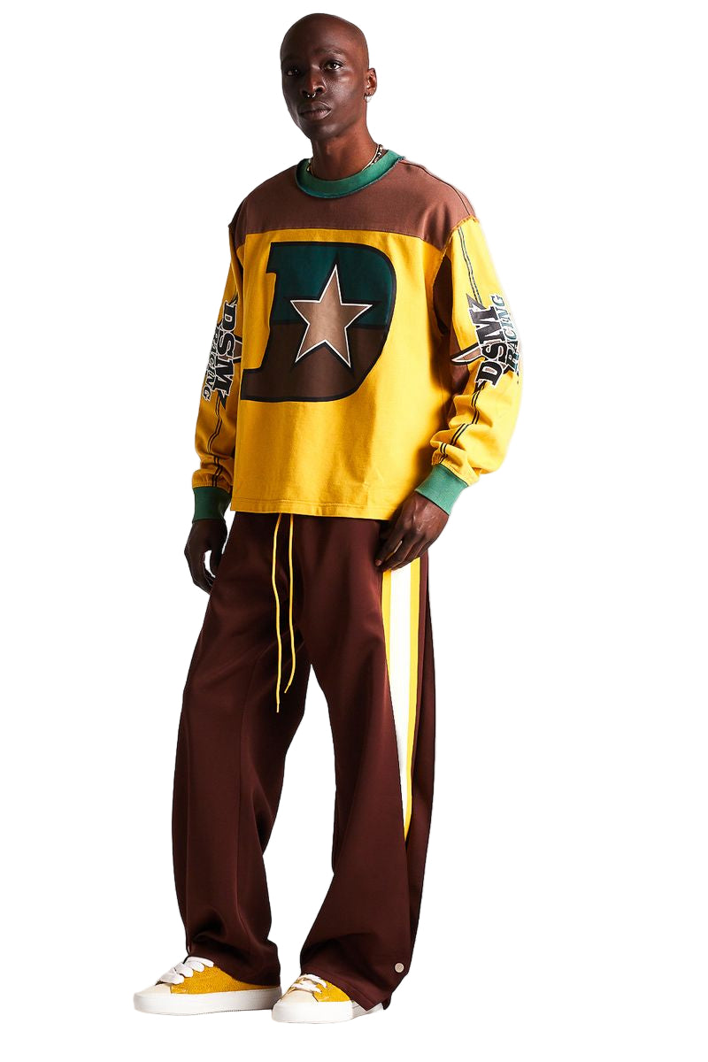 DSM| STRIPED SNAP PANT BROWN/YELLOW