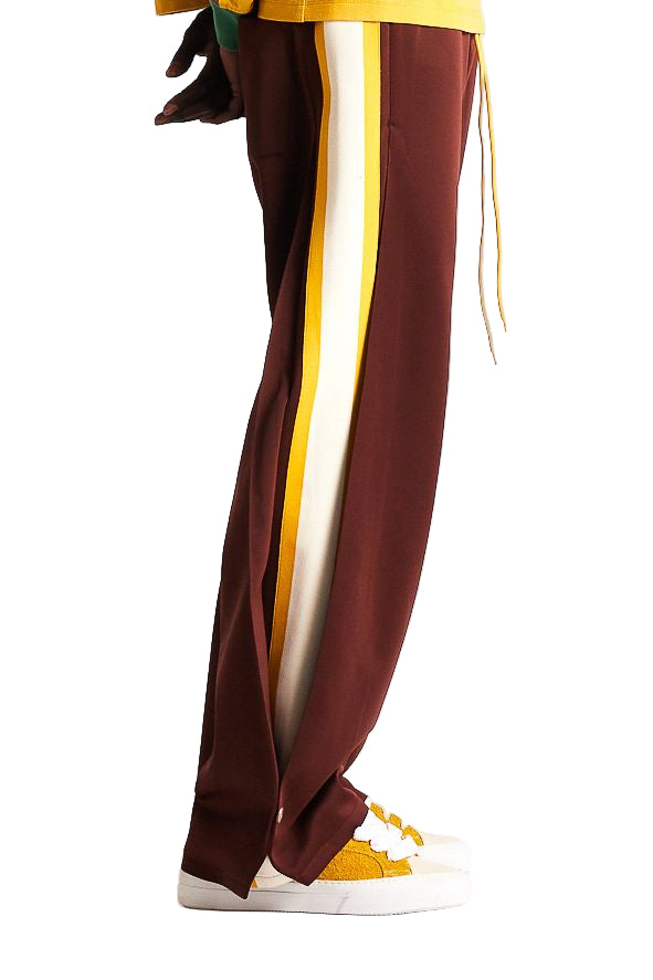 DSM| STRIPED SNAP PANT BROWN/YELLOW