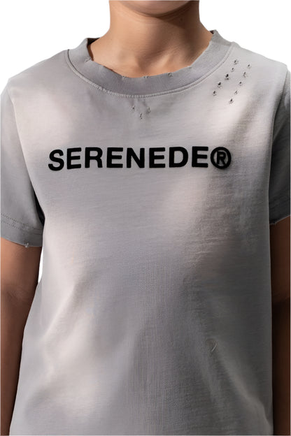 SERENEDE| KIDS "GLOBAL" LIGHT GREY TEE