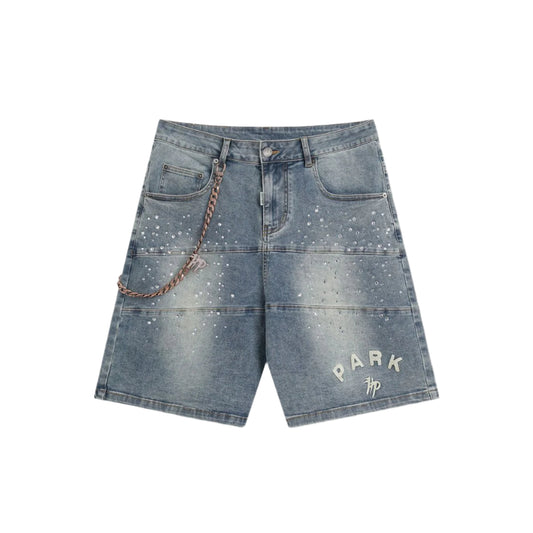 HYDE PARK| STUDDED VELOCITY DENIM SHORTS