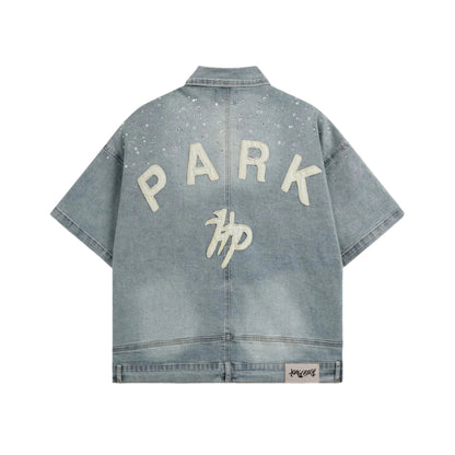 HYDE PARK| STUDDED DENIM WORK BUTTON UP