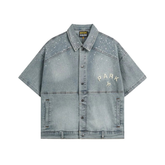 HYDE PARK| STUDDED DENIM WORK BUTTON UP