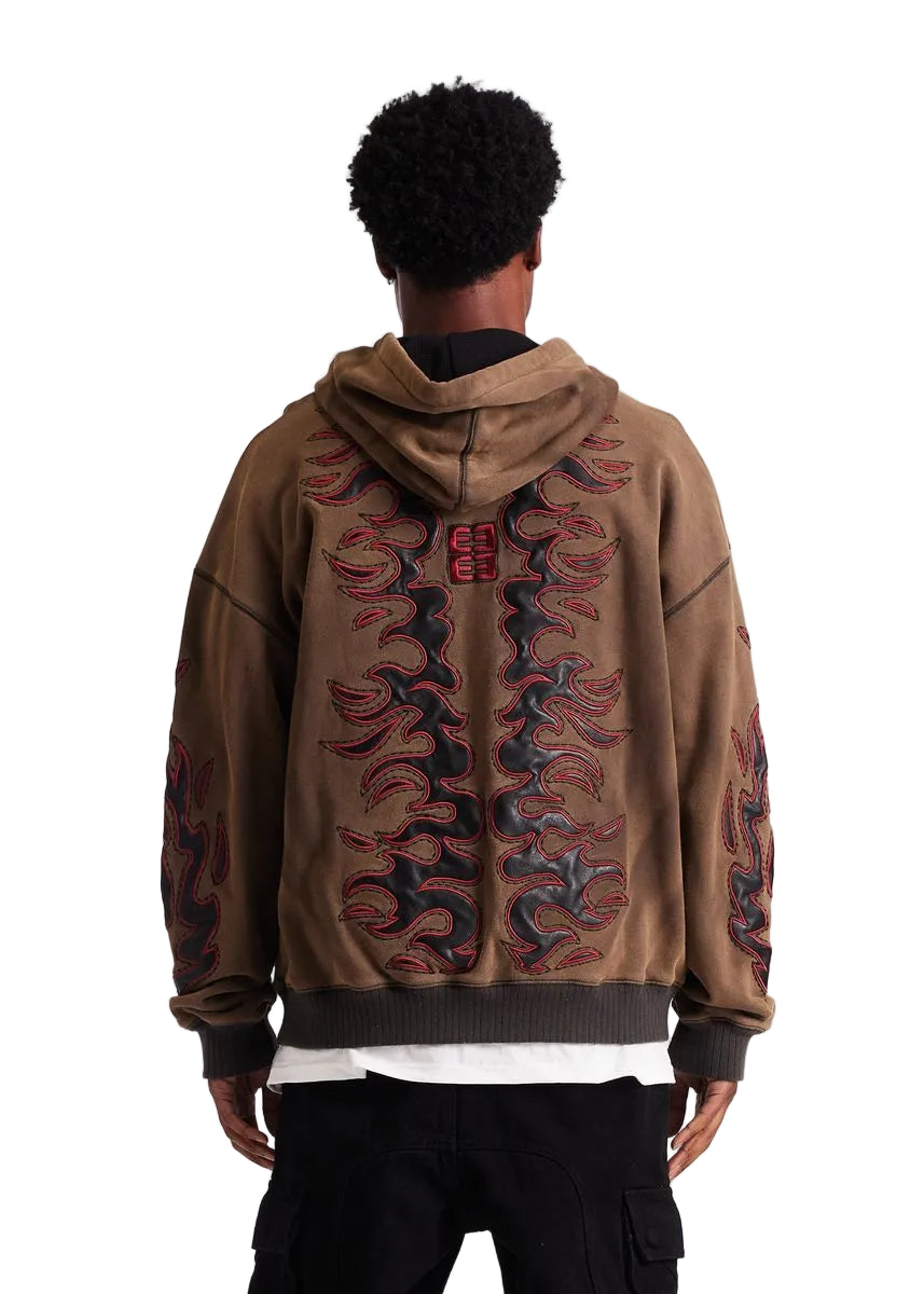 EMBELLISH| INFERNO ZIP JACKET WASHED BROWN
