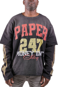 PAPER MONEY| 247 LAYERED SHIRT WHITE/BLACK