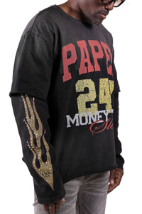 PAPER MONEY| 247 LAYERED SHIRT WHITE/BLACK
