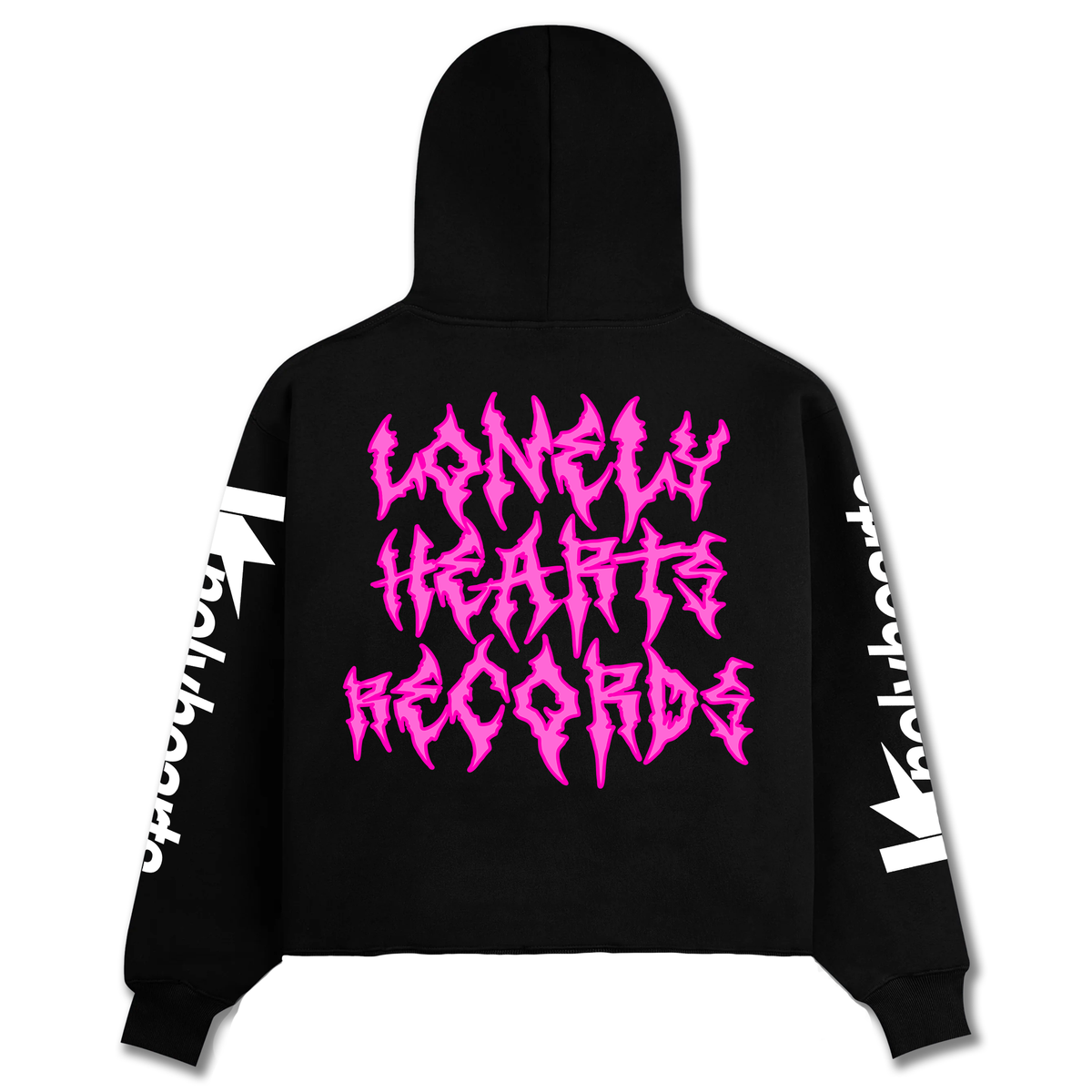 LONELY HEARTS CLUB| SOUNDS FROM HELL CROPPED RHINESTONE HOODIE