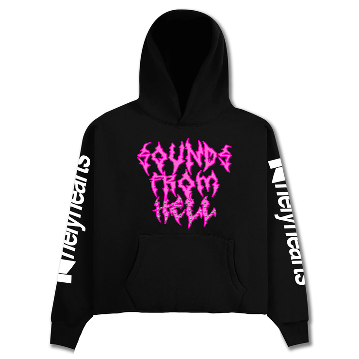 LONELY HEARTS CLUB| SOUNDS FROM HELL CROPPED RHINESTONE HOODIE