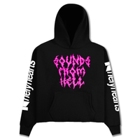 LONELY HEARTS CLUB| SOUNDS FROM HELL CROPPED RHINESTONE HOODIE