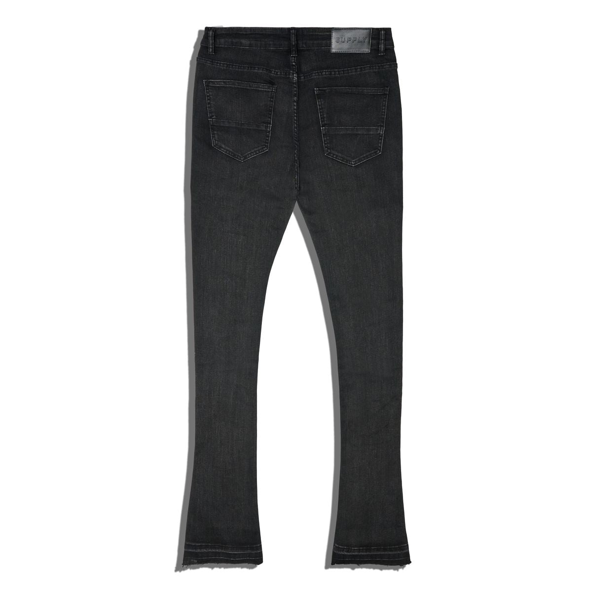 SUPPLY| WIKEY BLACK DISTRESS STACKED JEAN