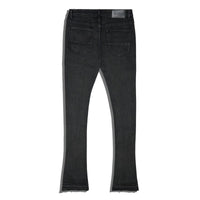SUPPLY| WIKEY BLACK DISTRESS STACKED JEAN