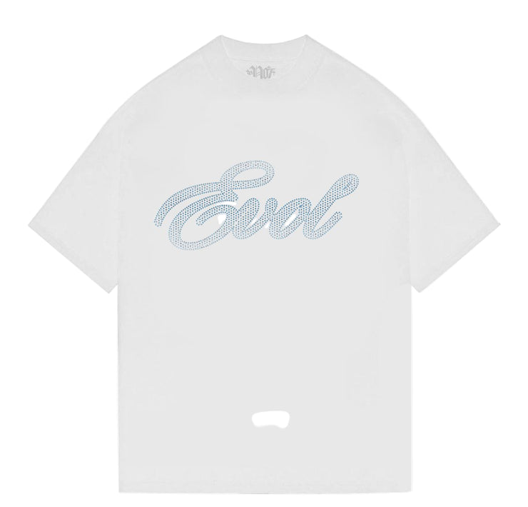 EVOL| BLUE SCRIPT RHINESTONE TEE