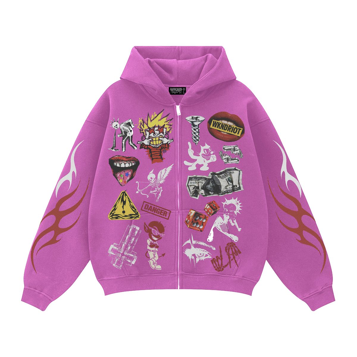 WKND RIOT| RIOT LIFESTYLE ZIP UP HOODIE PINK