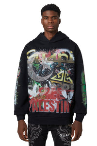 GUAPI| BLACK FREE PALESTINE HOODIE