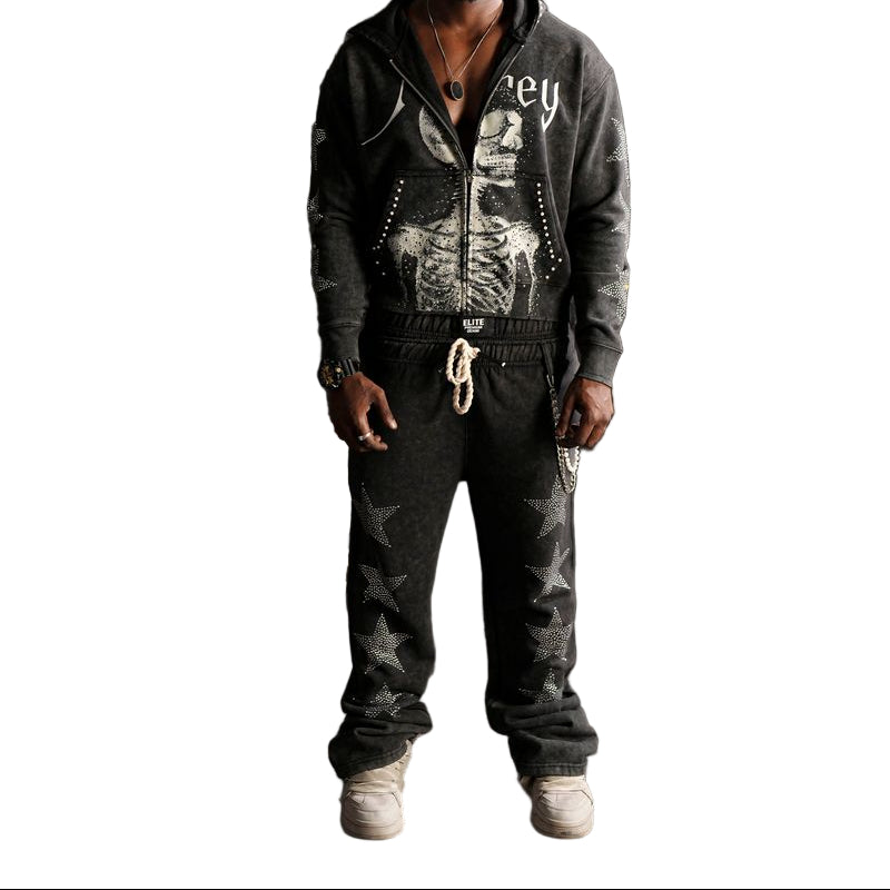 ELITE| SKULL PREMIUM HEAVY GSM FLEECE ZIP UP