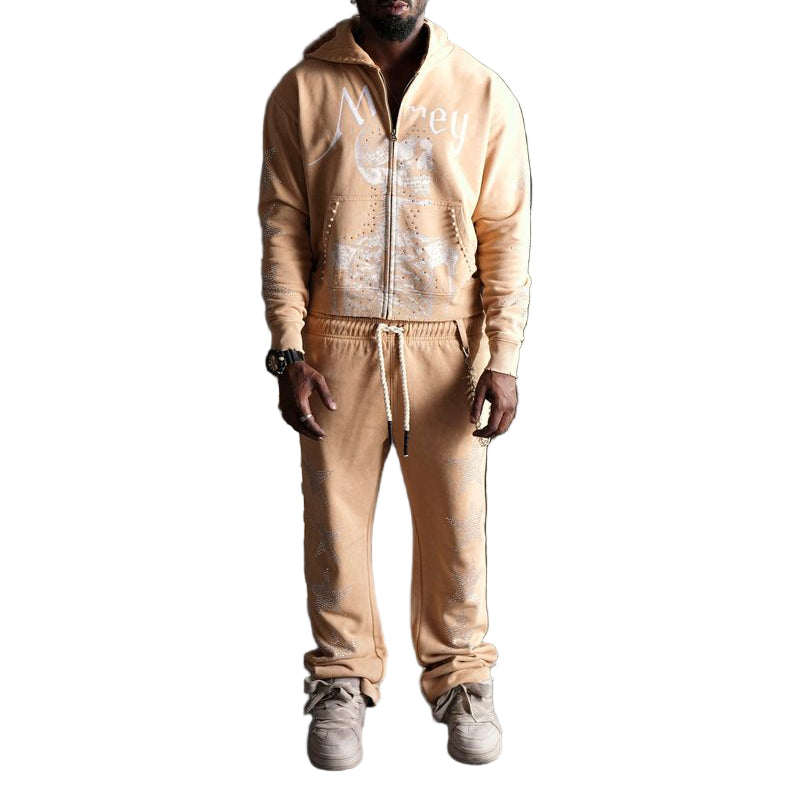 ELITE| SKULL PREMIUM HEAVY GSM ZIP UP BONE