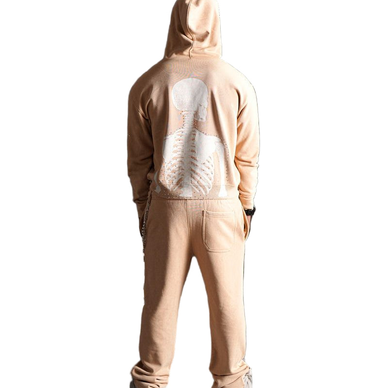 ELITE| SKULL PREMIUM HEAVY GSM ZIP UP BONE