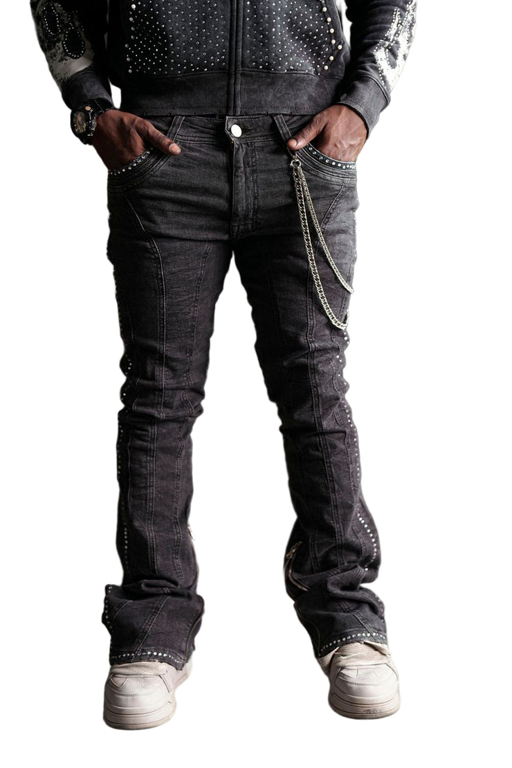 ELITE| MEN'S STONE-LINE ZIPPER JEANS