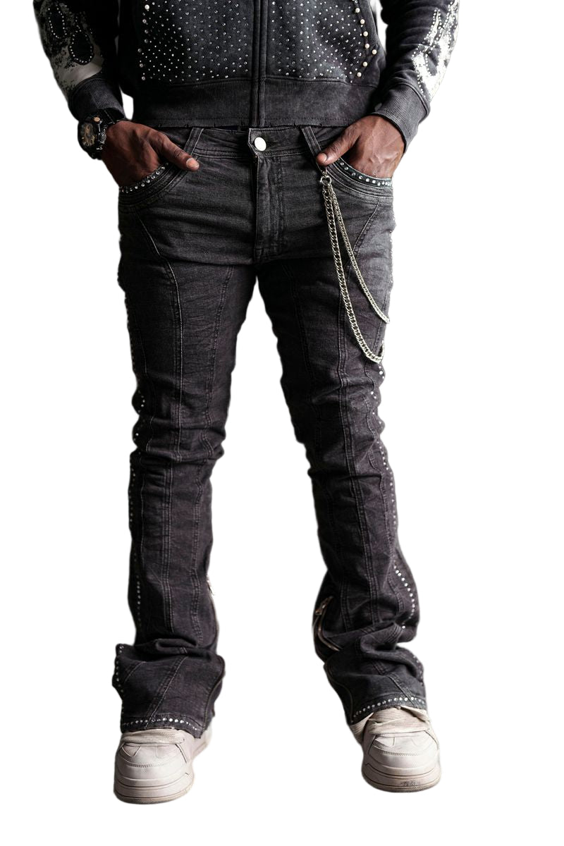 ELITE| MEN'S STONE-LINE ZIPPER JEANS