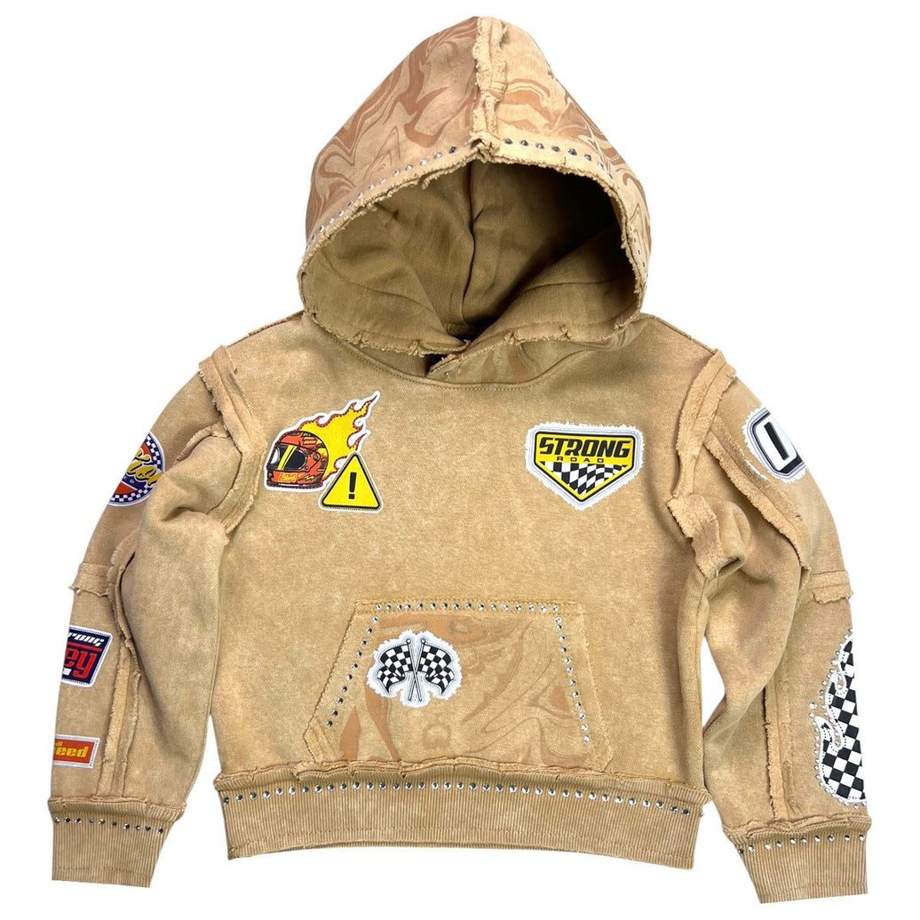 ELITE| KIDS STRONG WASHED RHINESTONE HOODIE