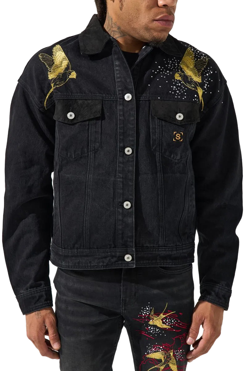 SERENEDE| CHORUS OF WINGS DENIM JACKET