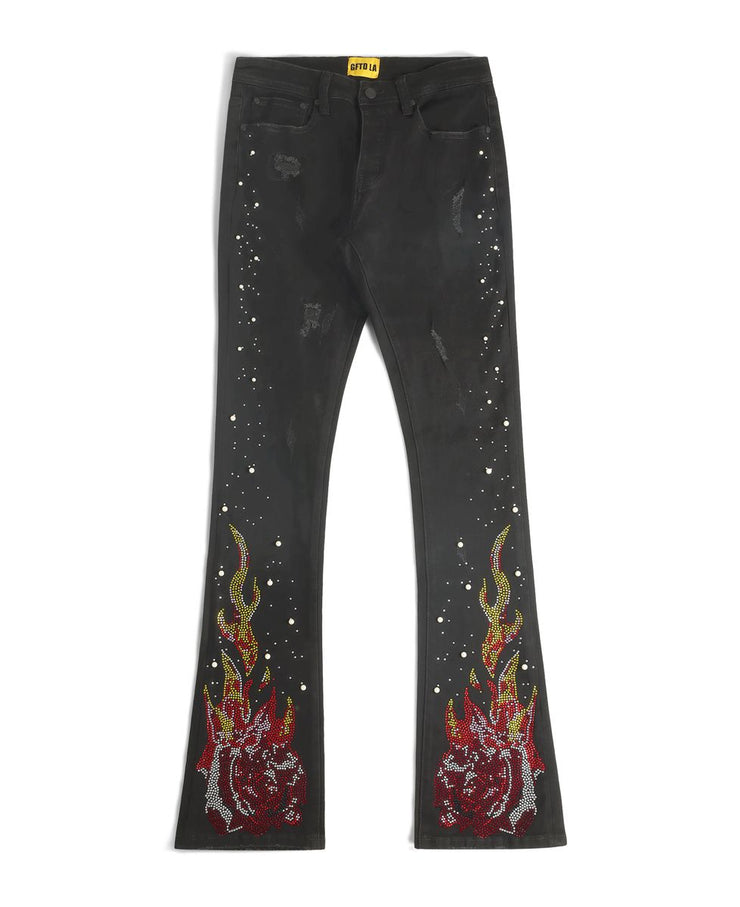 GFTD| OMBRES JETT BLACK STACKED DENIM