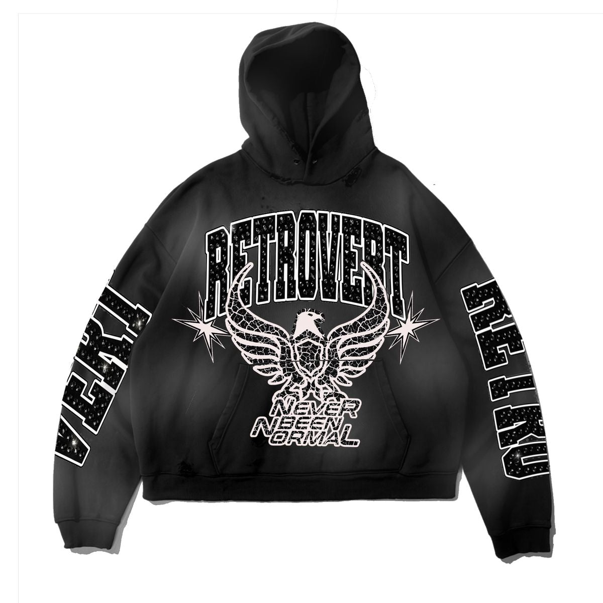 RETROVERT| RHINESTONE NEVER BEEN NORMAL HOODIE