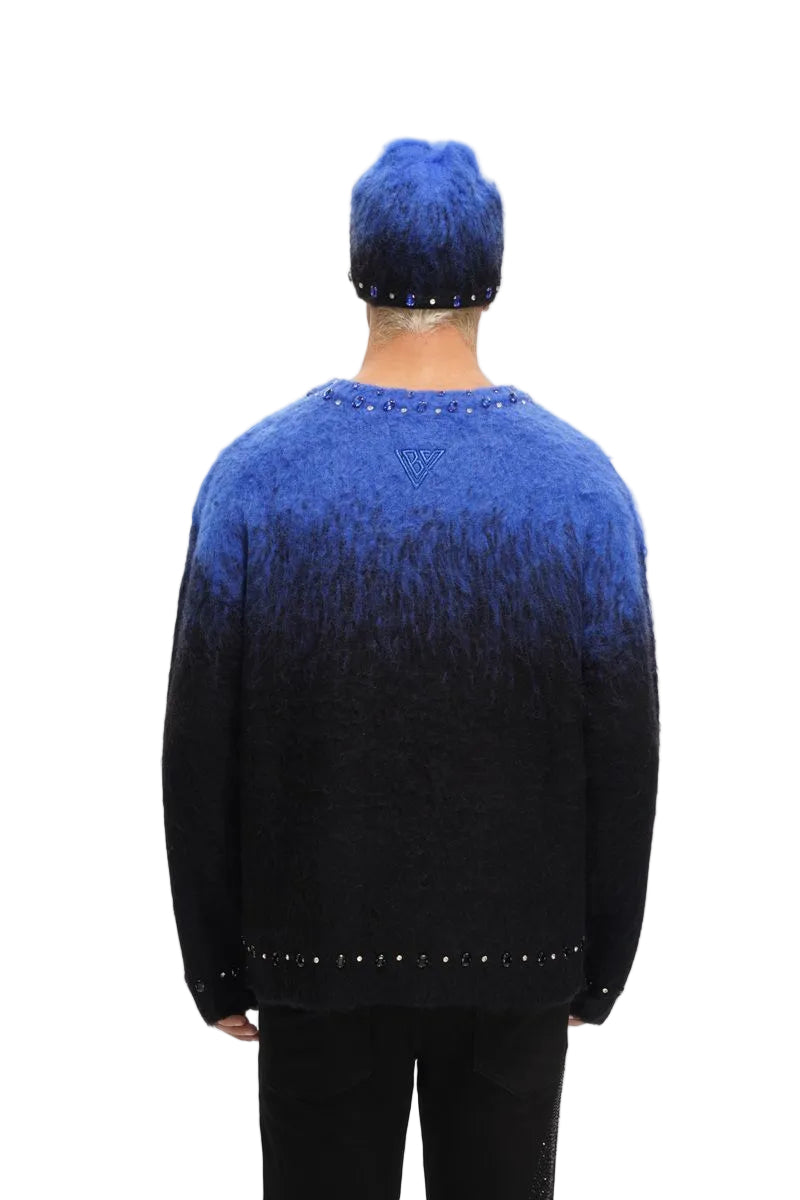 VALABASAS| ARRANGED BLUE MOHAIR CREWNECK