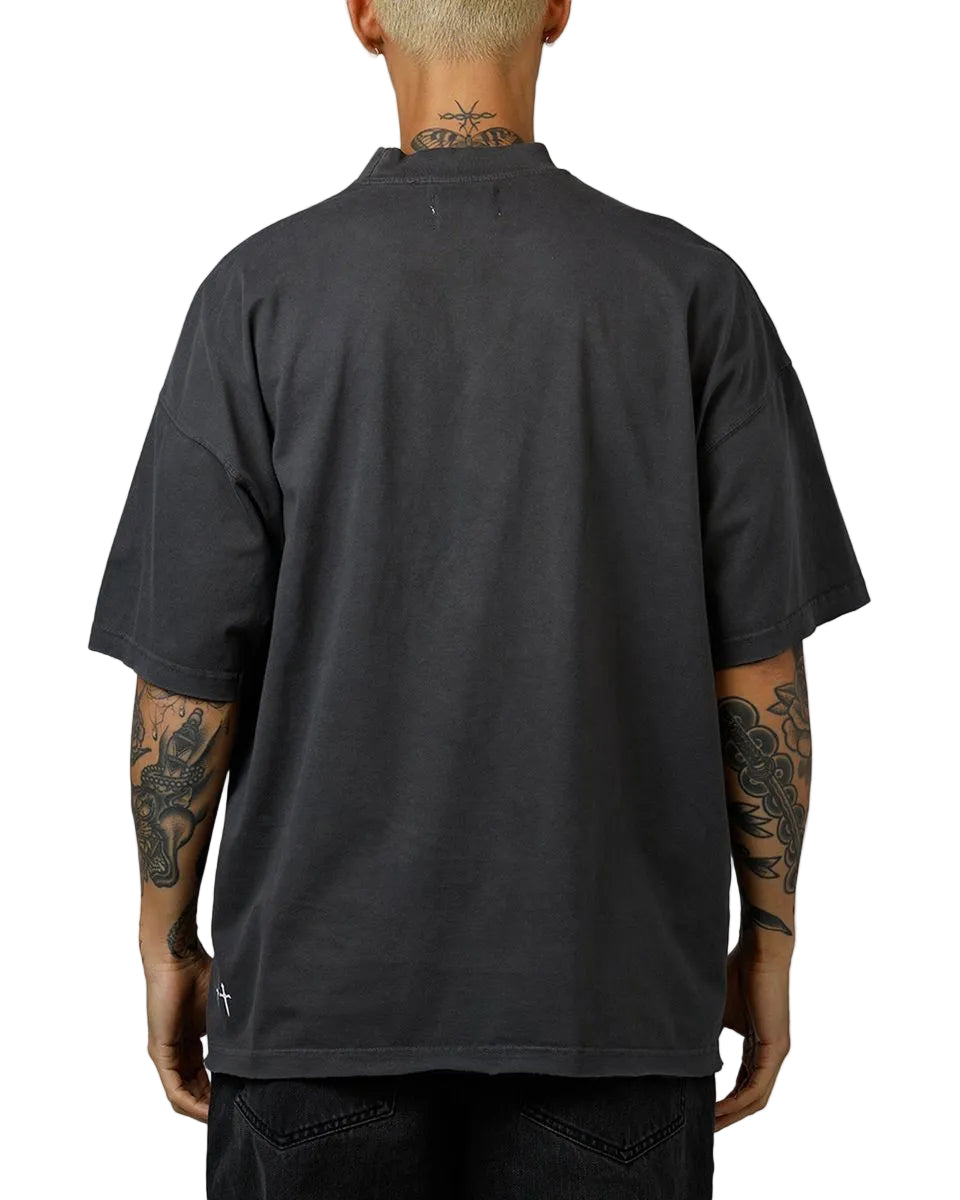 SAINT MORTA| KINGDOMCOME BOXY TEE WASHED CHARCOAL