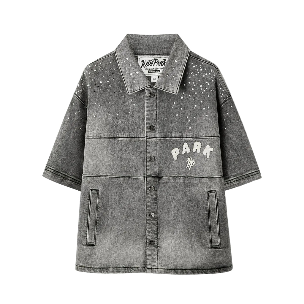 HYDE PARK| STUDDED PARK DENIM WORK SHIRT GREY