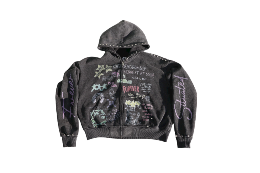 FOREVER SITUATED| FAITH STUDDED ZIP UP