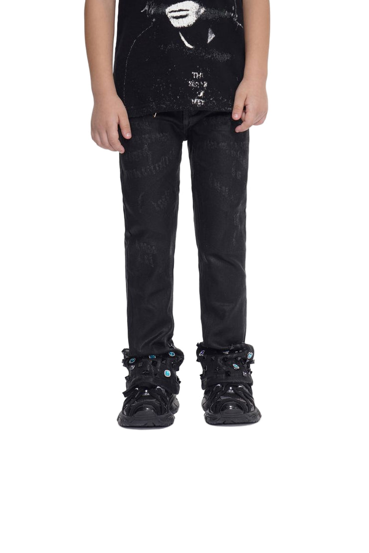 VALABASAS| KIDS ION BLACK WAXED STACKED JEANS