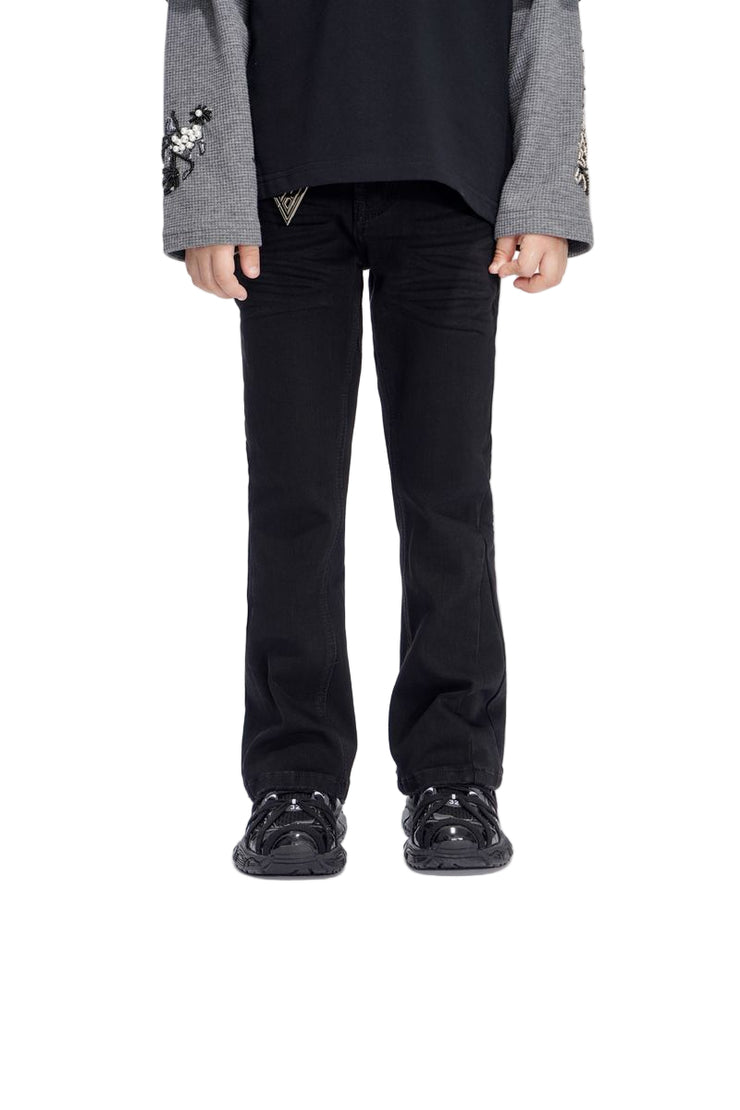 VALABASAS| KIDS JR.STACKED BLACK JEANS