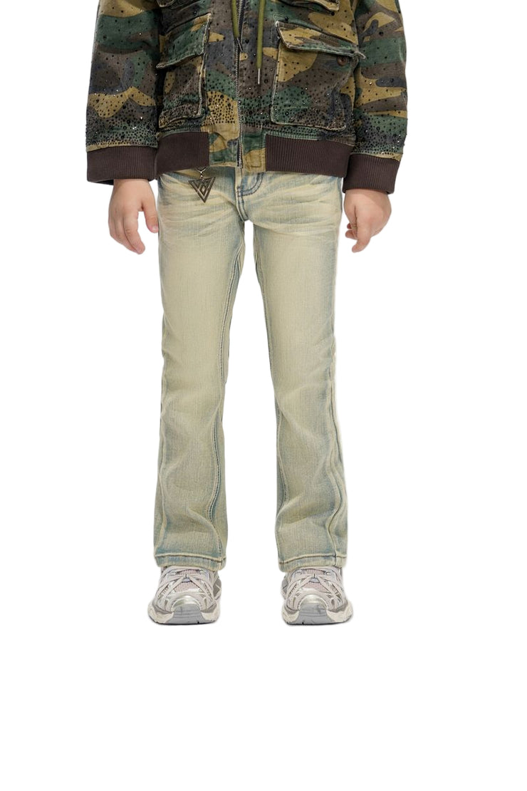 VALABASAS| KIDS JR.STACKED VINTAGE WASH JEANS