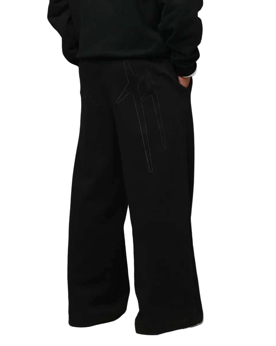 LOITER| SILICONE ULTRA WIDE SWEATPANTS BLACK