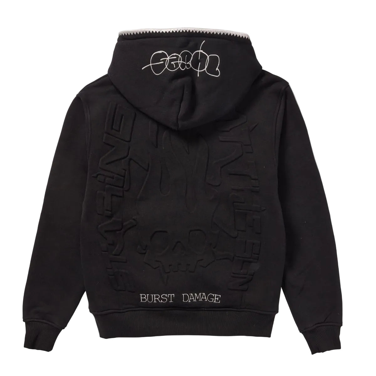 SUGARHILL| STARING EMBOSSED HOODIE BLACK