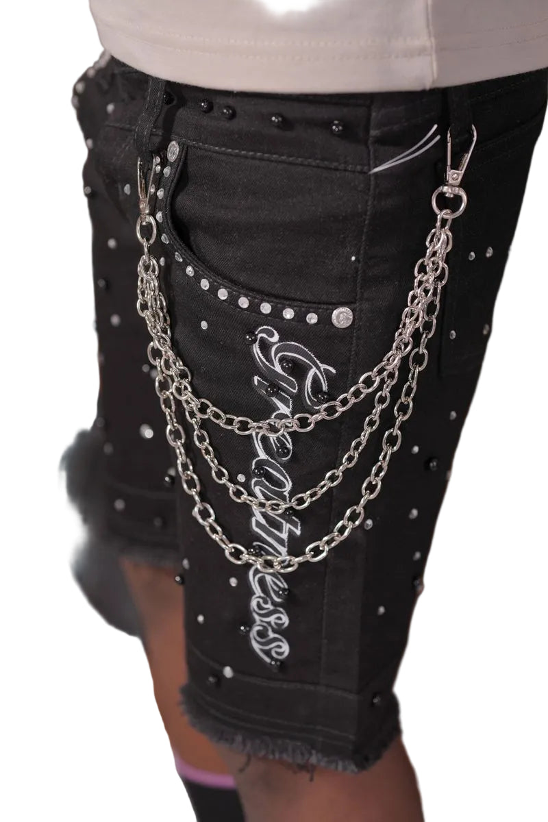 ELITE| KIDS GREATNESS EMBELLISHED DOUBLE WAIST JORTS