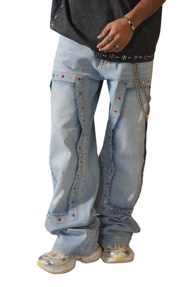 ELITE| MARDI GRAS EMBELLISHED DENIM