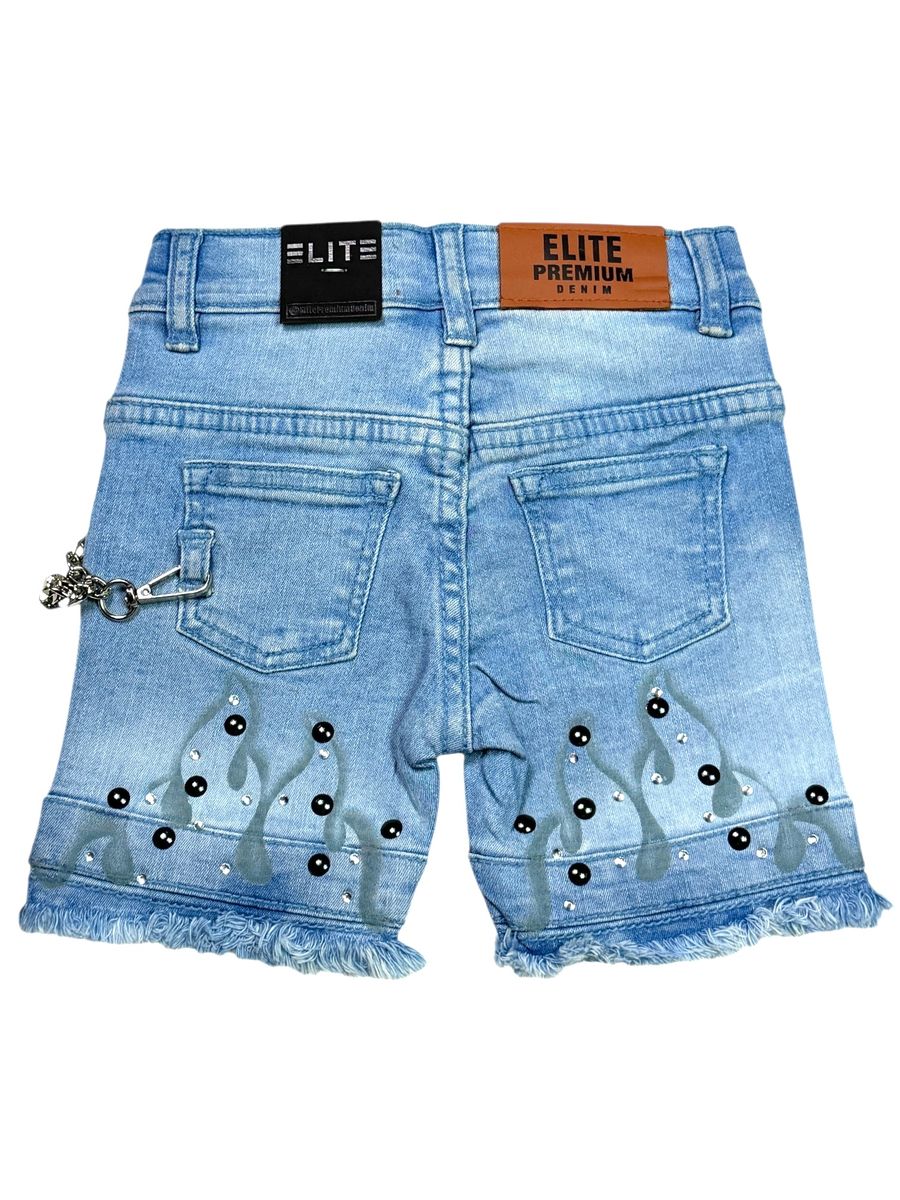 ELITE| INFANTS DREAMS EMBELLISHED DOUBLE WAIST BAGGY JORTS