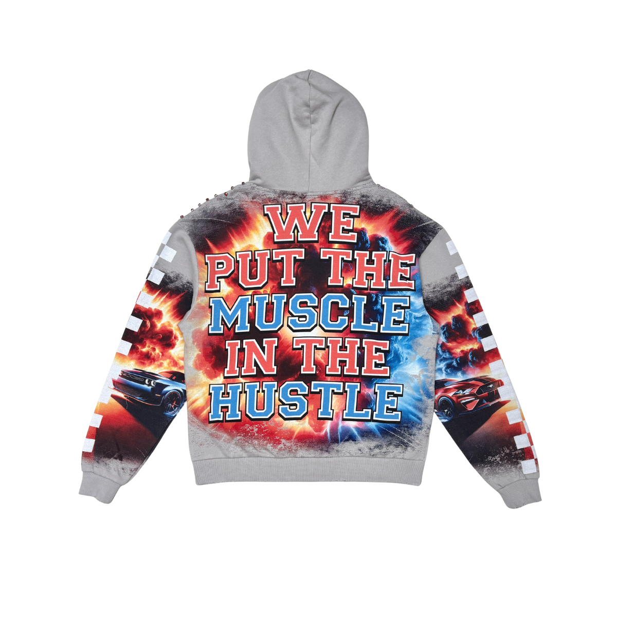 STRAY| MUSCLE HUSTLE ZIP UP HOODIE