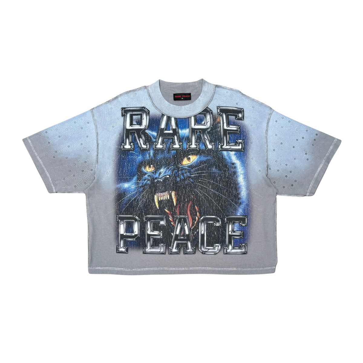 RARE PEACE| MIDNIGHT PANTHER RHINESTONE TEE