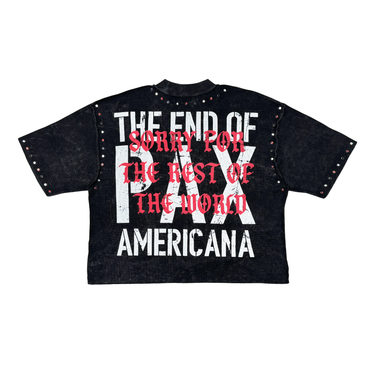 RARE PEACE| PRAYER HANDS WAFFLE RHINESTONE TEE