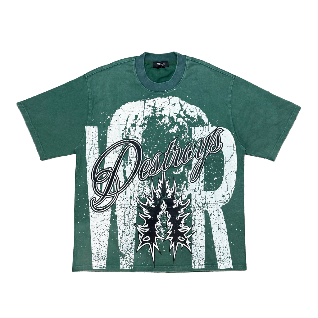 VTILTED|WAR DESTORYS TEE GREEN