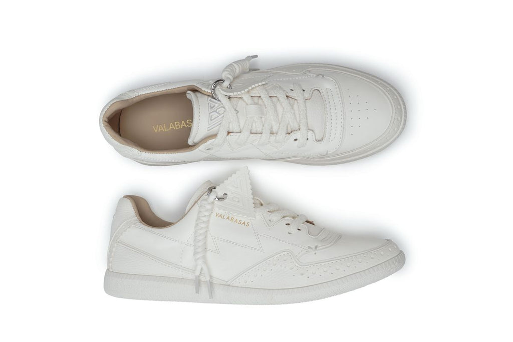 VALABASAS| ABLE LEATHER WHITE SNEAKERS