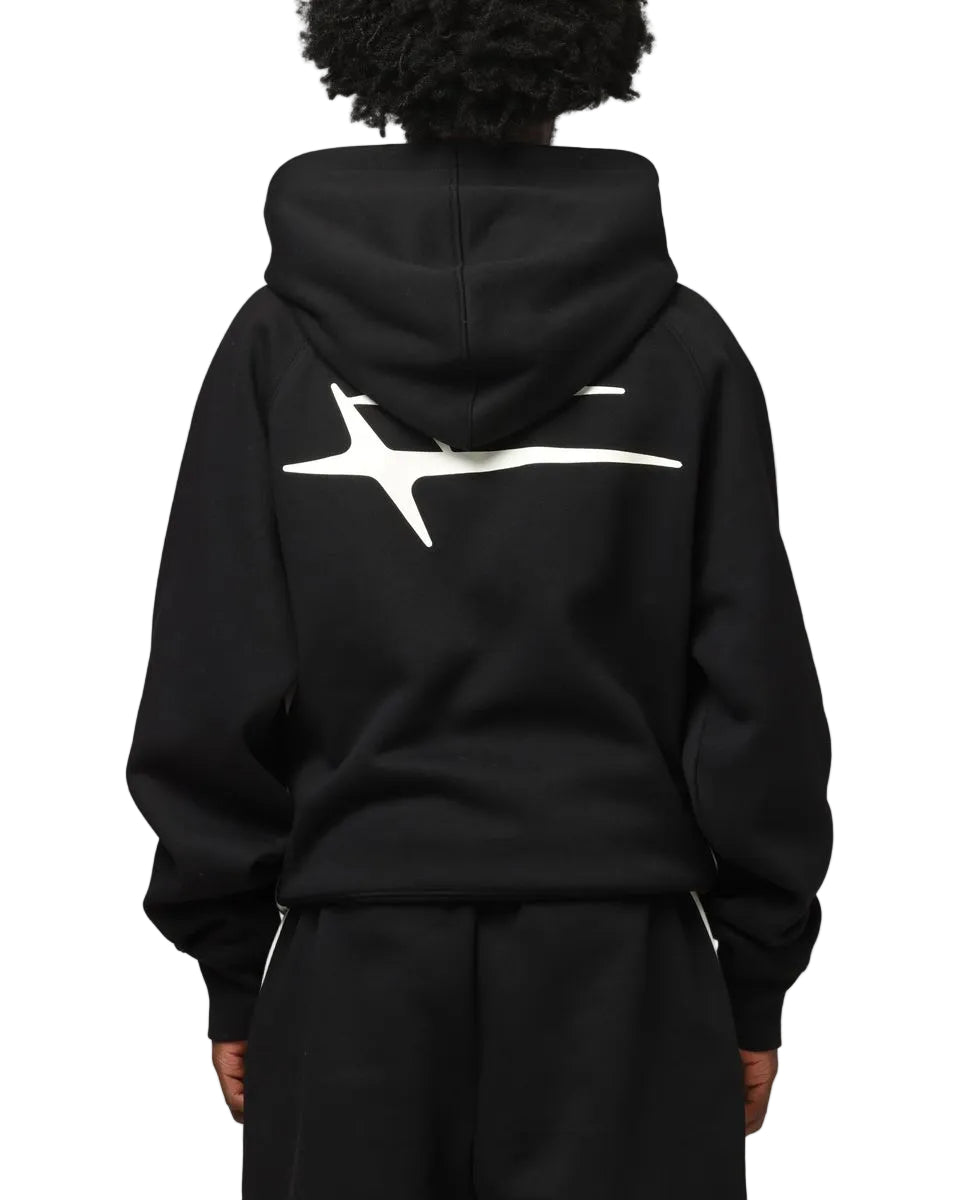 LOITER| JET STREAM ZIP HOODIE BLACK