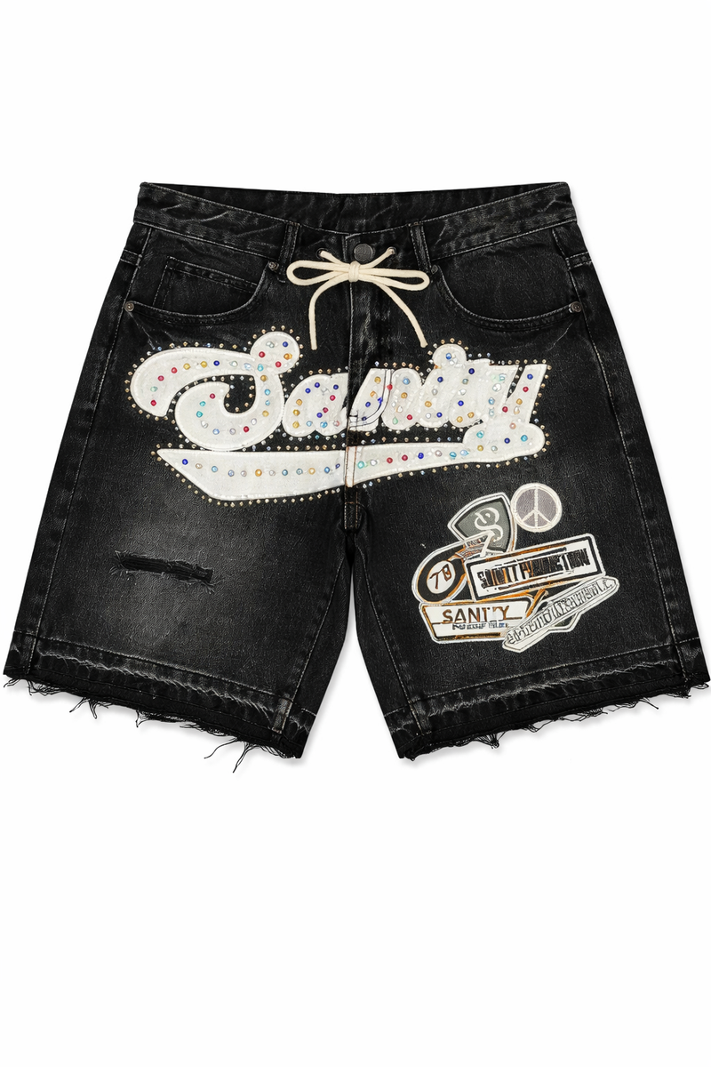 POLITICS|BLACK WASH SHORTS